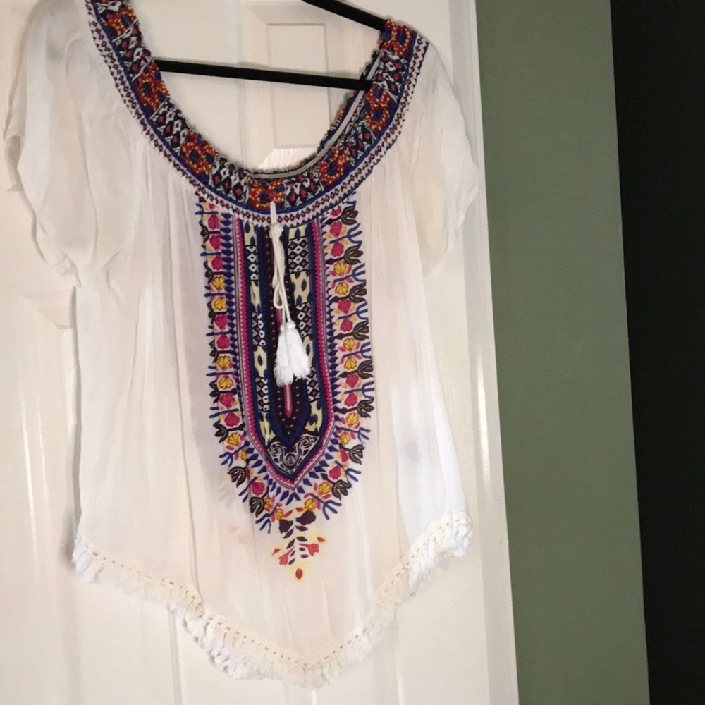 Union Spectrum Mexican Style Bare Shoulder Top sz 2x